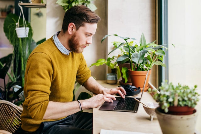 Man using a laptop