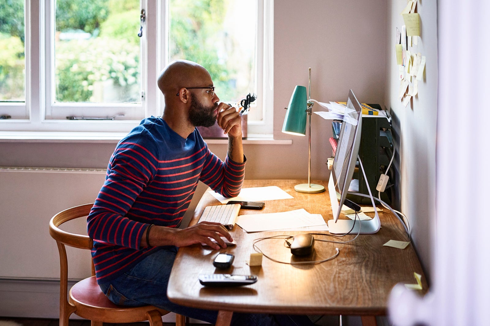 Man working at home