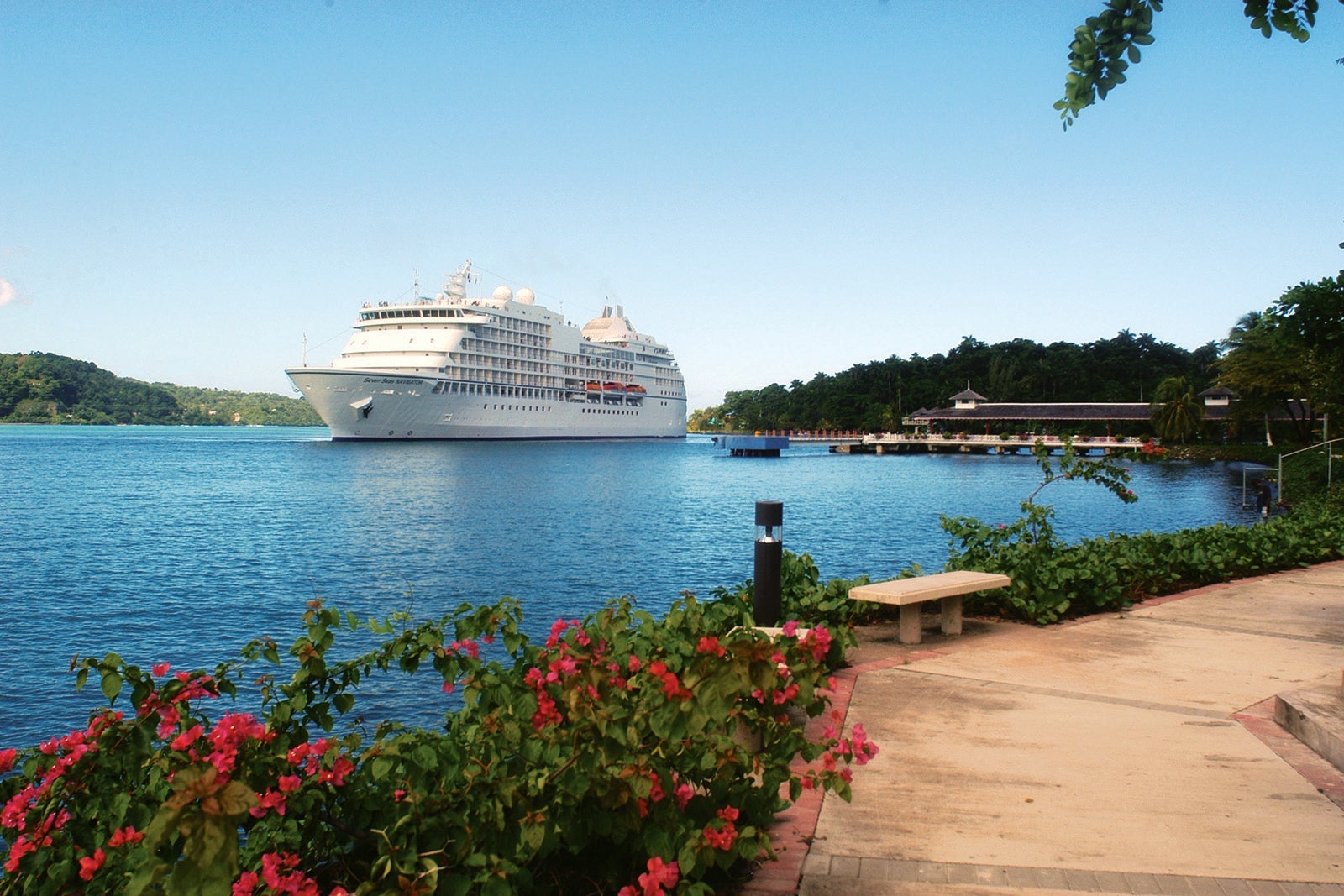Luxury cruise ship in the Caribbean