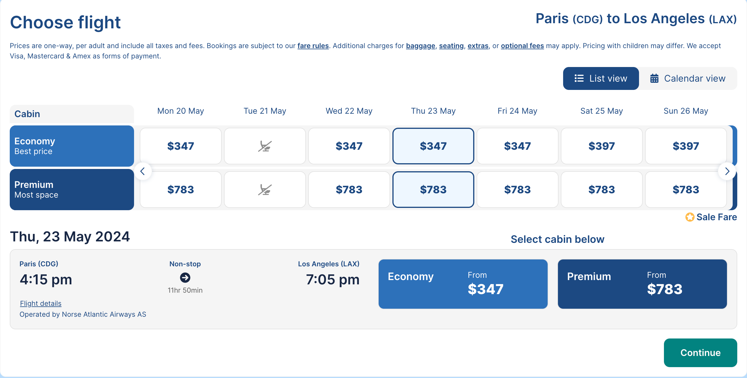 returning flights