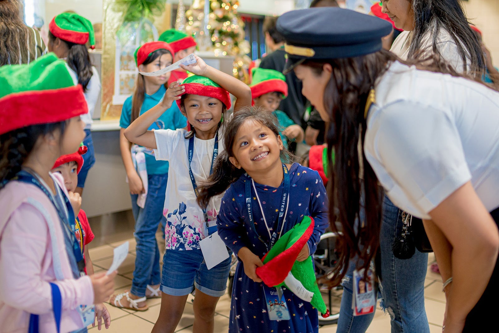 Smiling kids for Flight to the North Pole