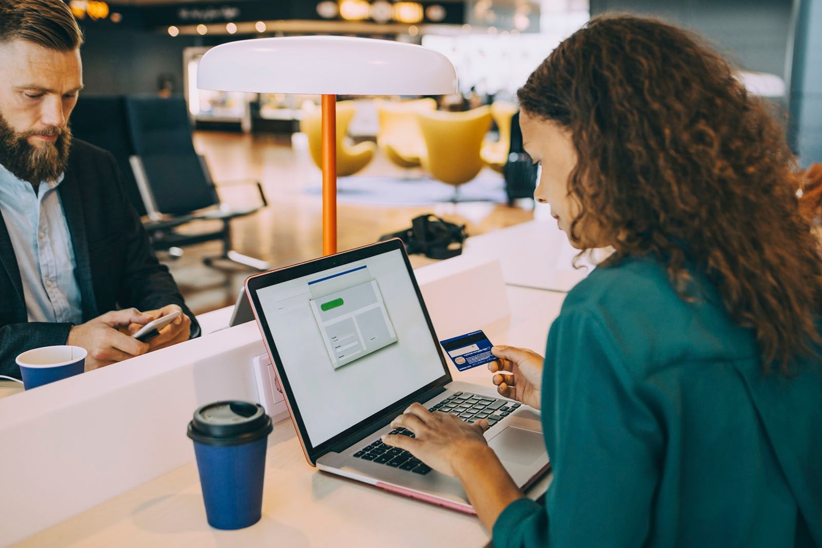 Woman using a laptop