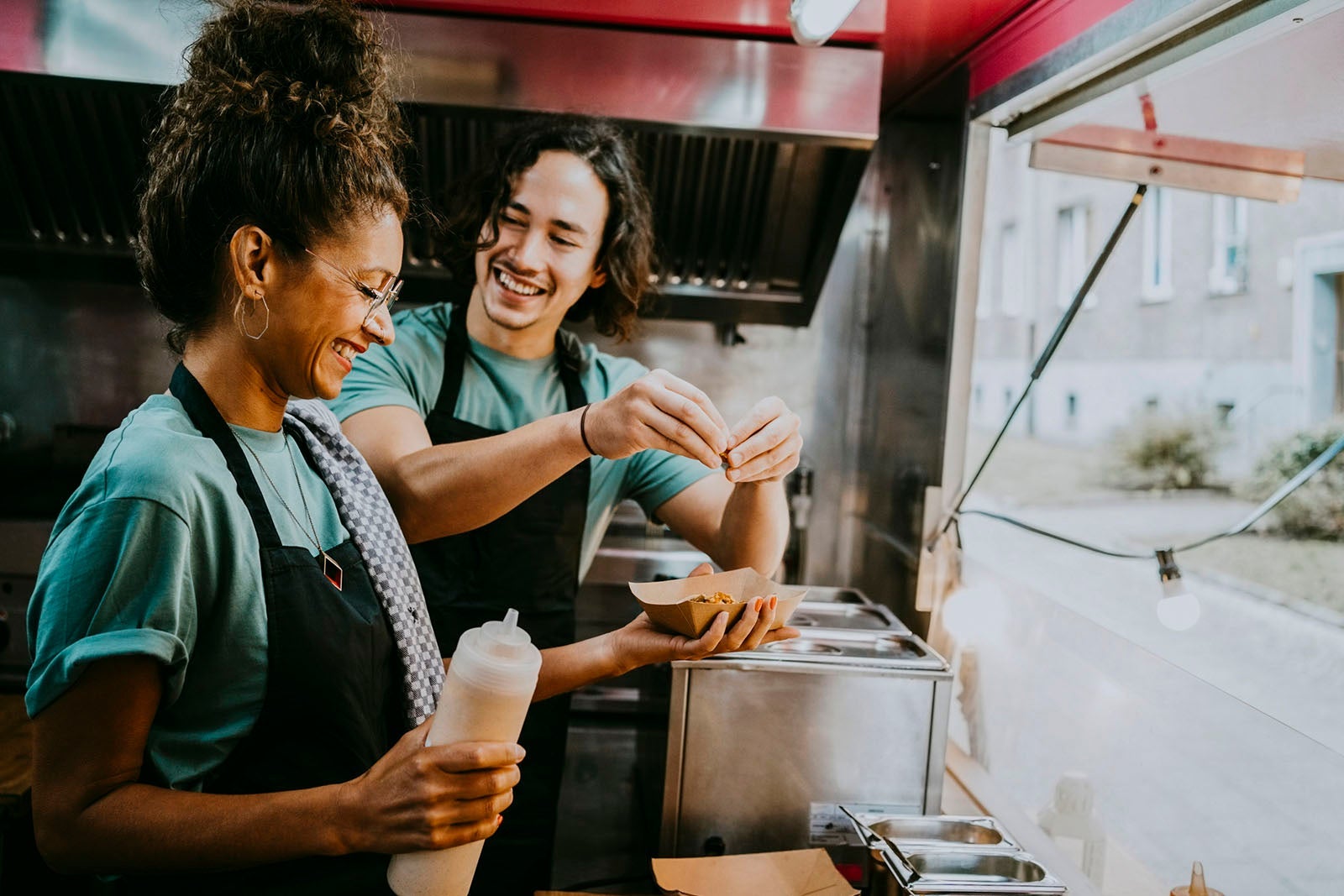 Small business owners of a food truck