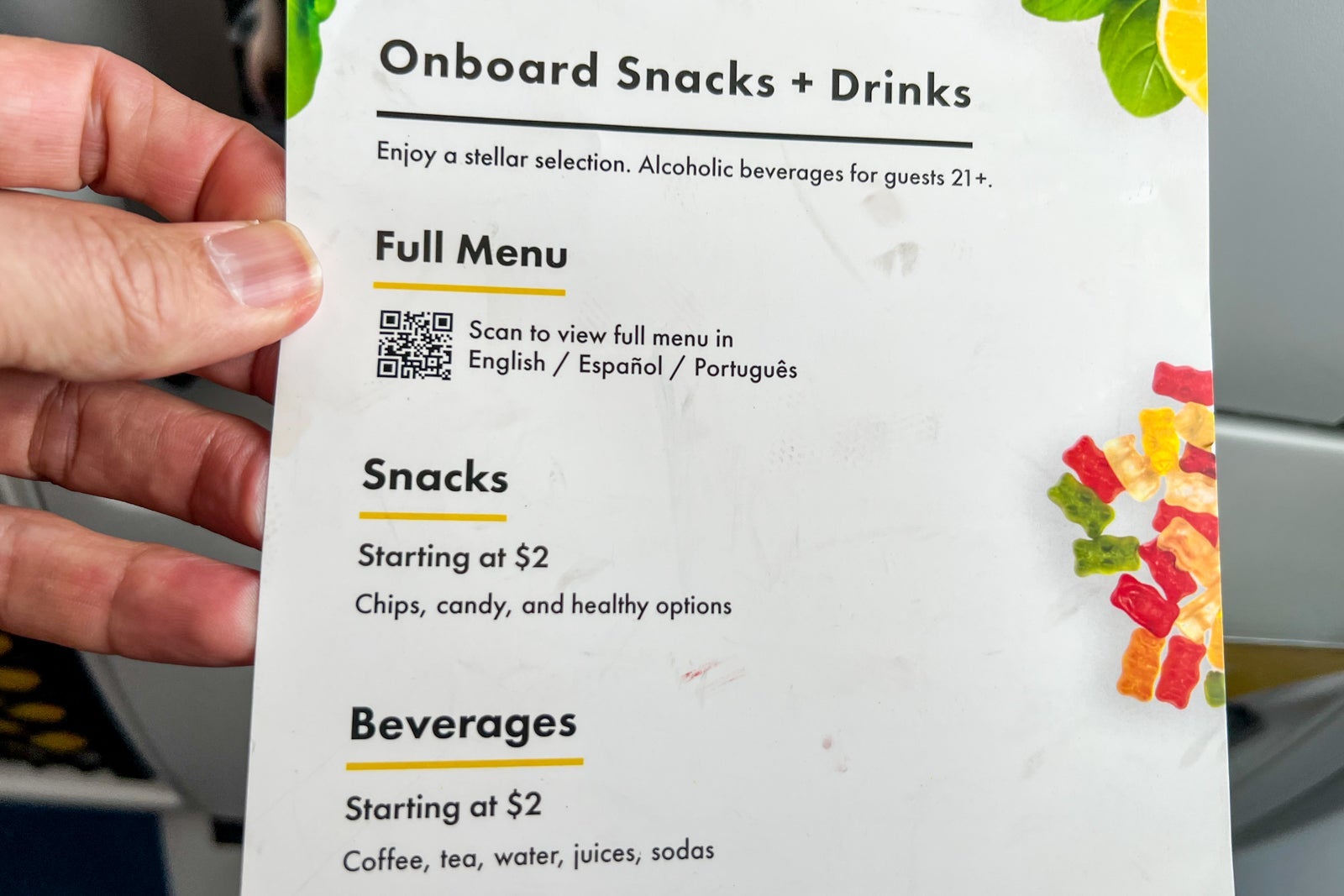 Brightline menu offering