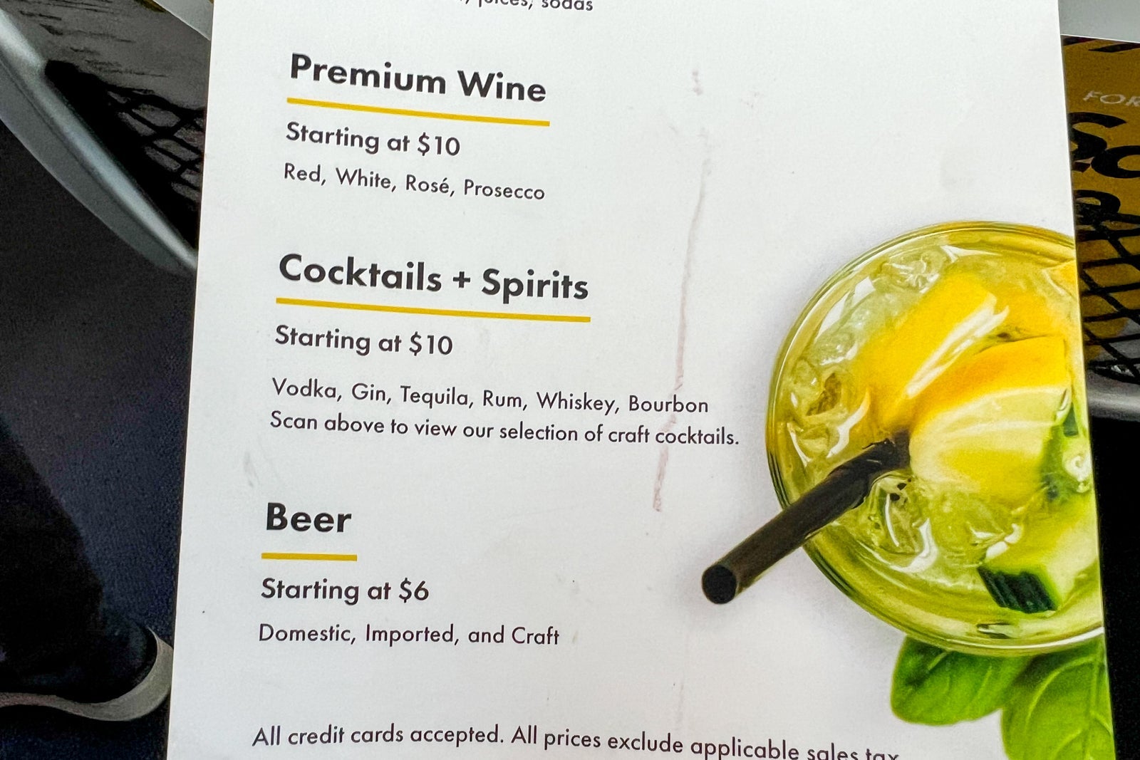 Brightline menu offering