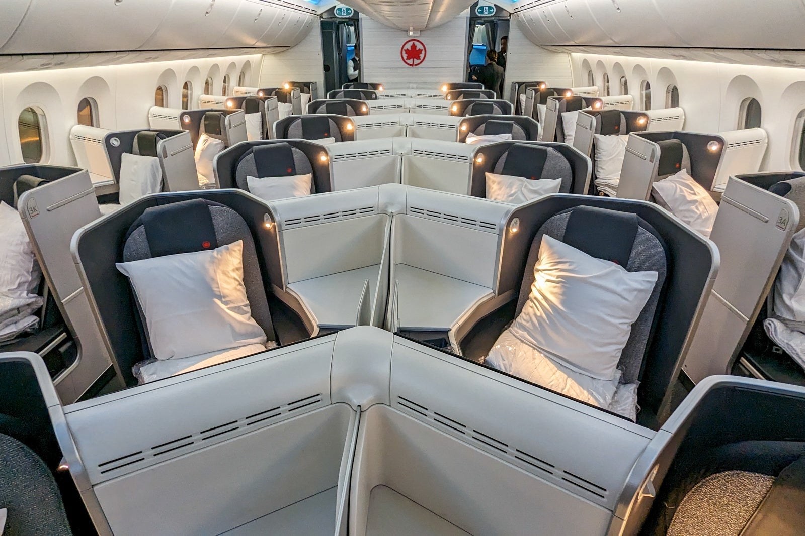 Air Canada 787 business cabin interior