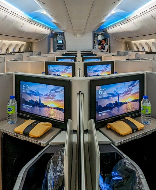 Air Canada 787 business cabin interior
