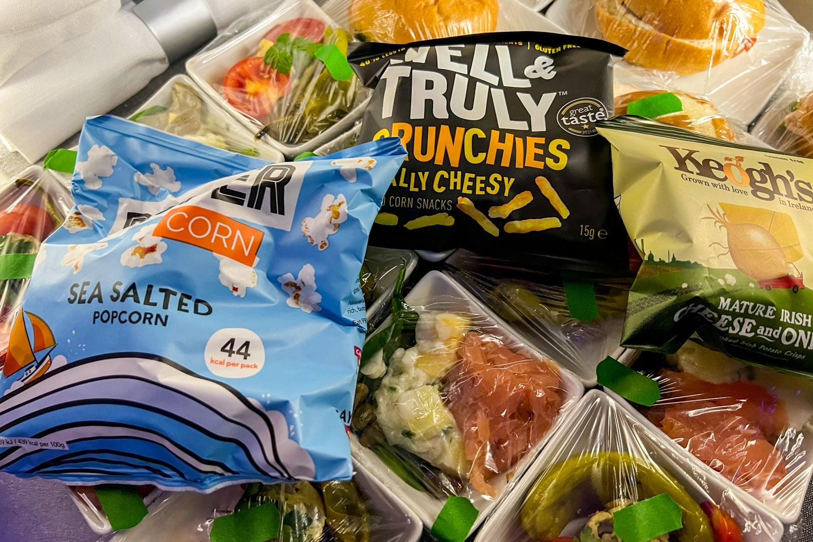 Business-class cabin snack options