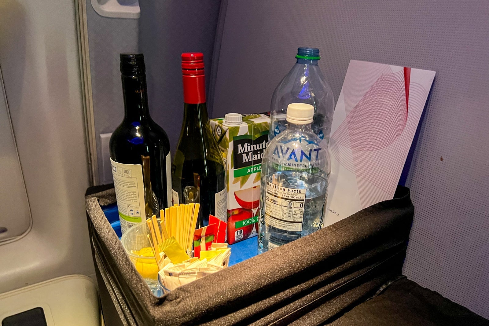 Business-class cabin snack options