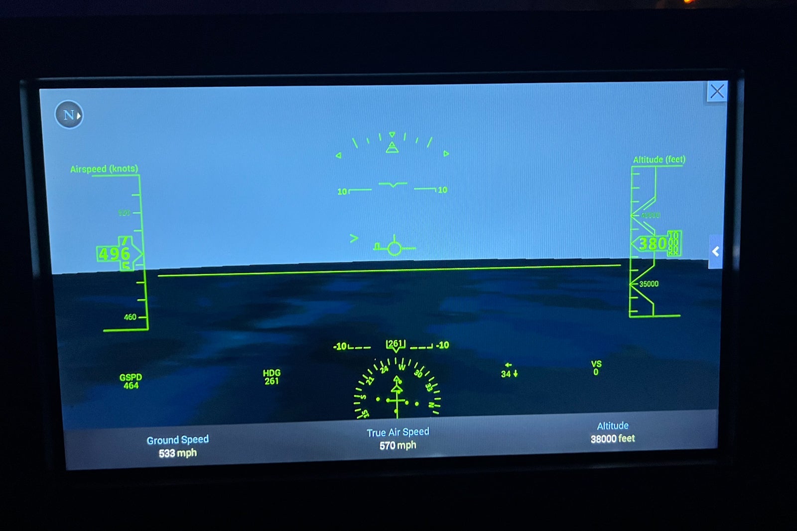 Business-class cabin inflight entertainment