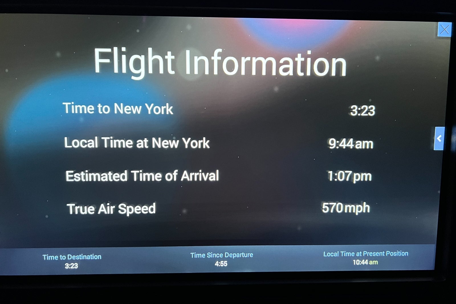 Business-class cabin inflight entertainment