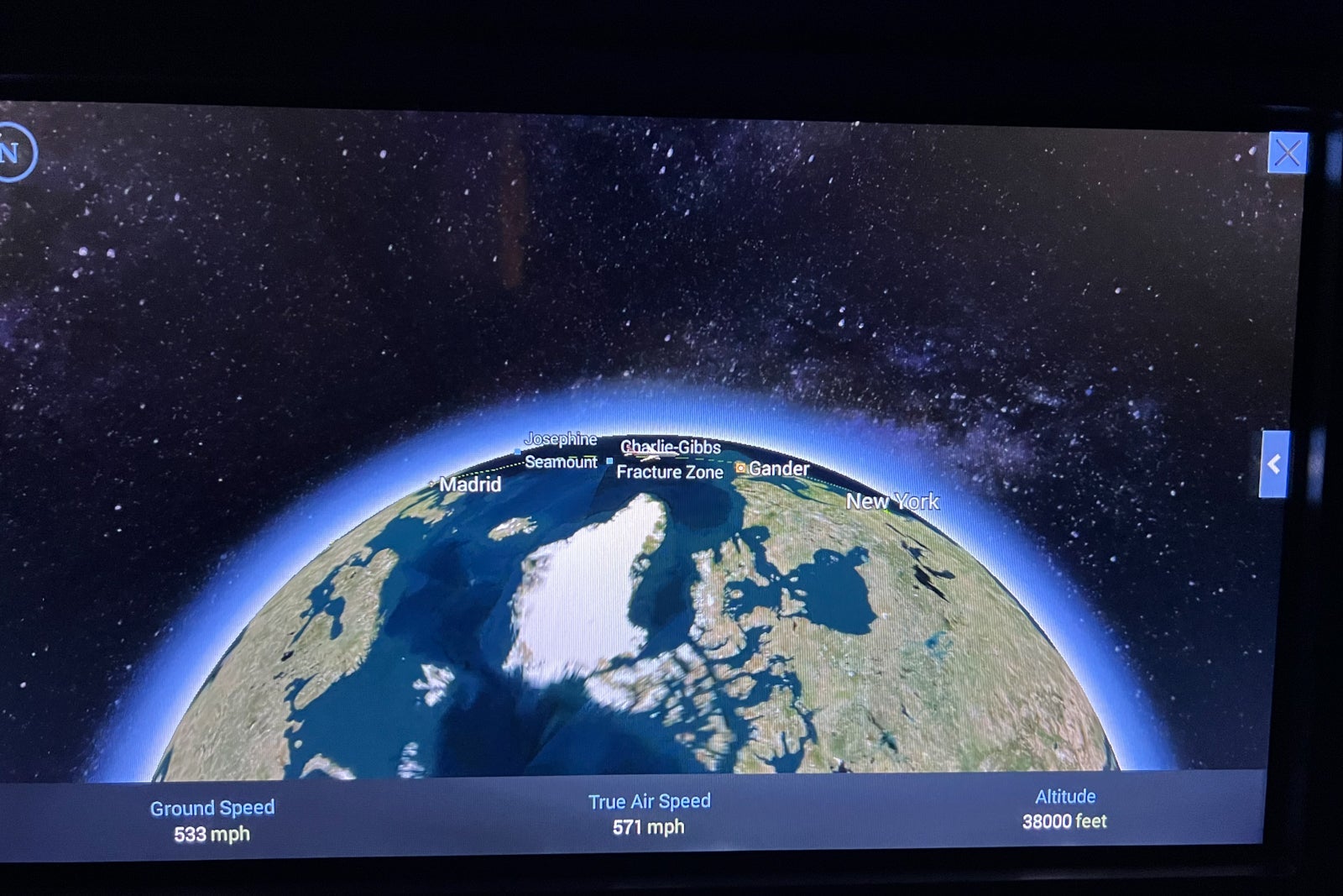 Business-class cabin inflight entertainment