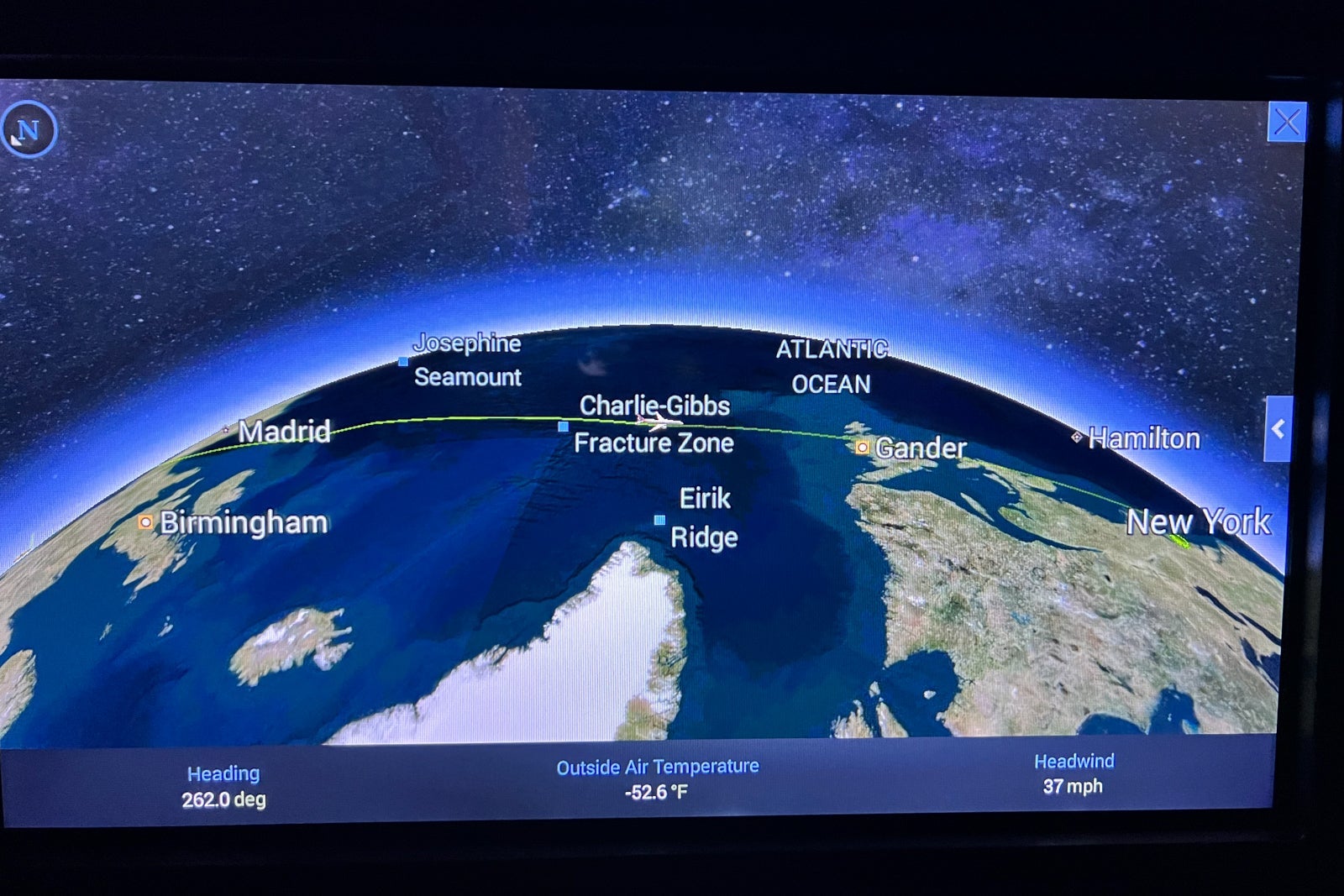 Business-class cabin inflight entertainment