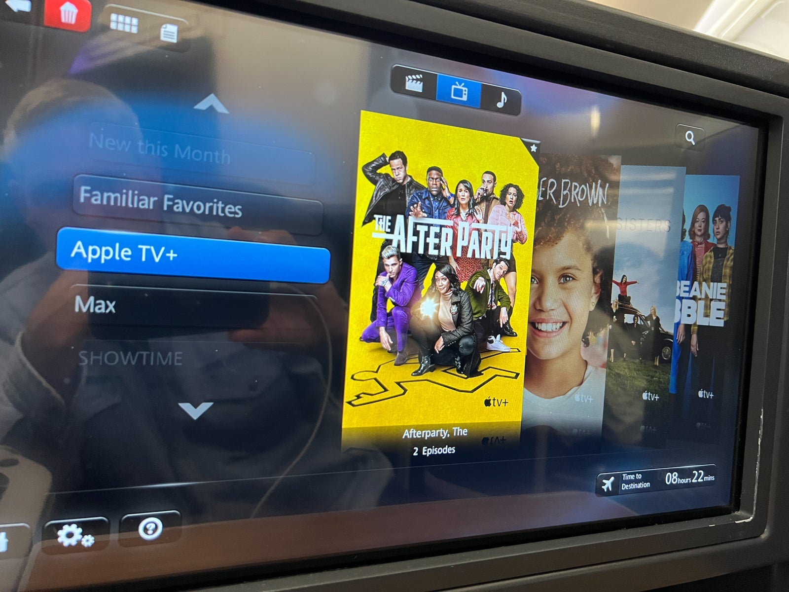 Business-class cabin inflight entertainment