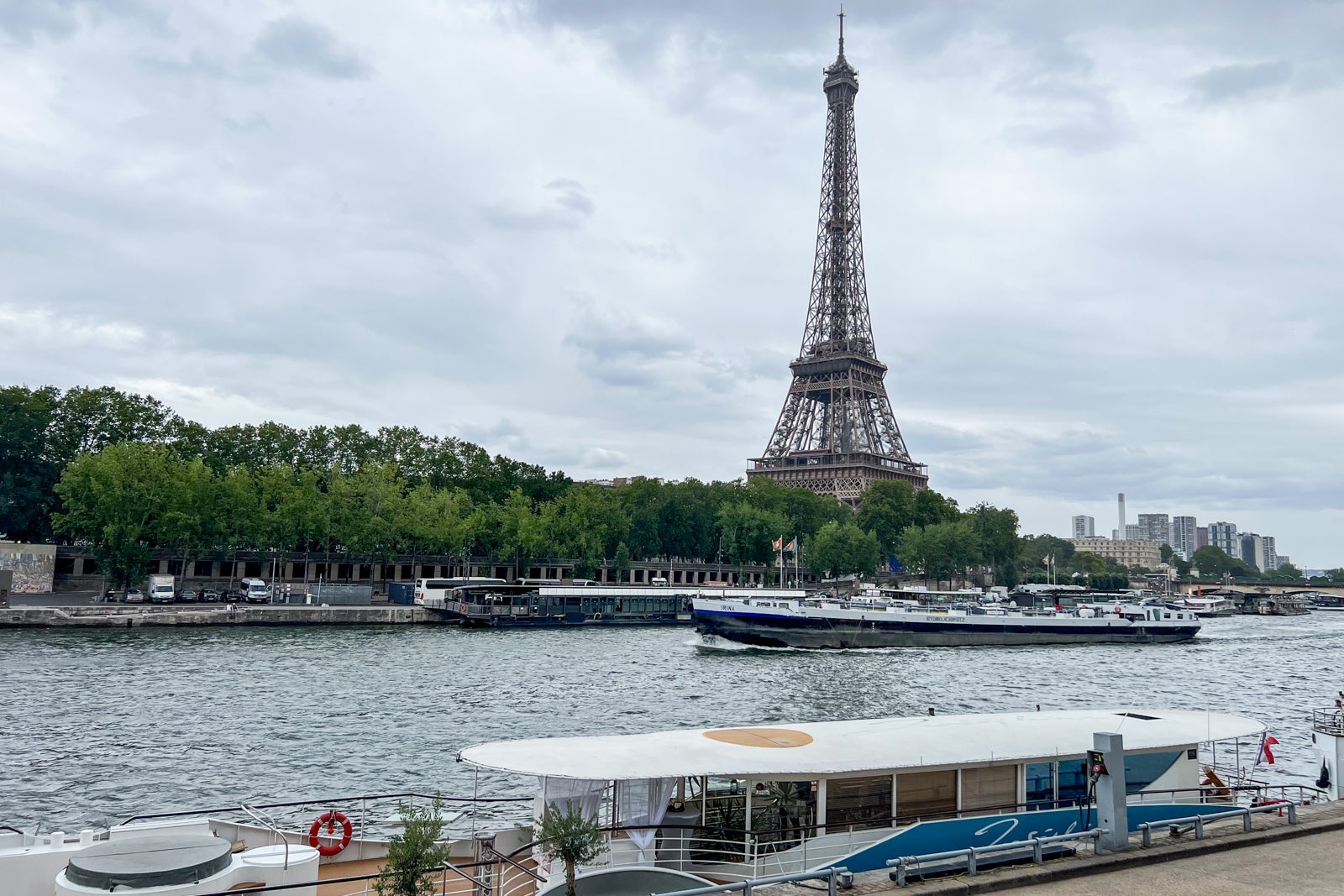 eiffel tower from river