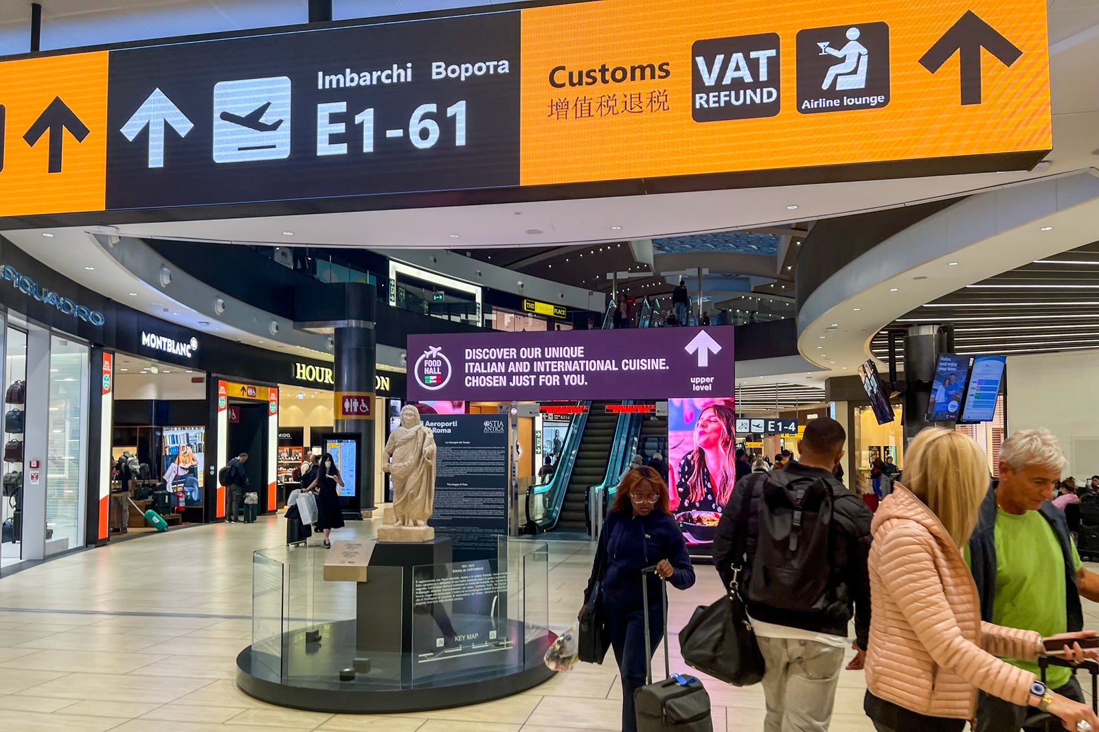 Travelers in Rome airport