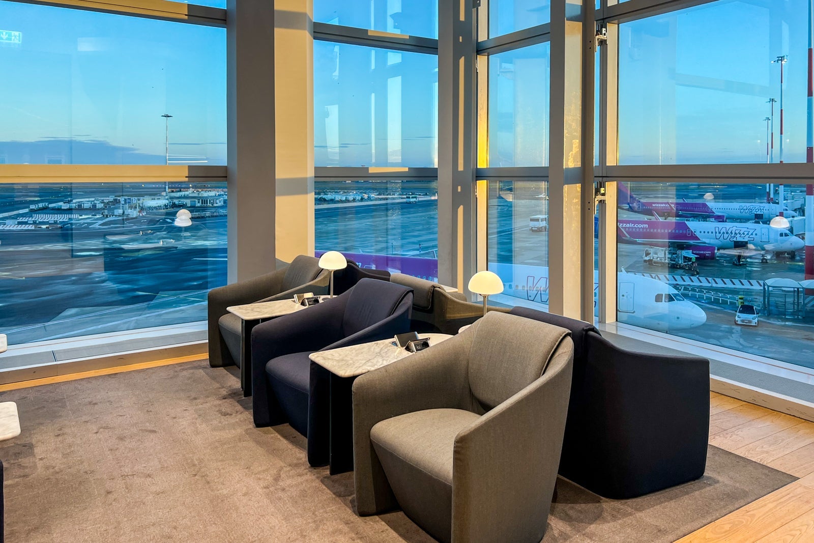 British Airways lounge in Rome airport