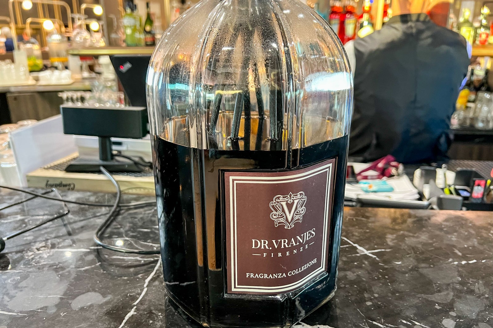 Bar at British Airways lounge in Rome airport