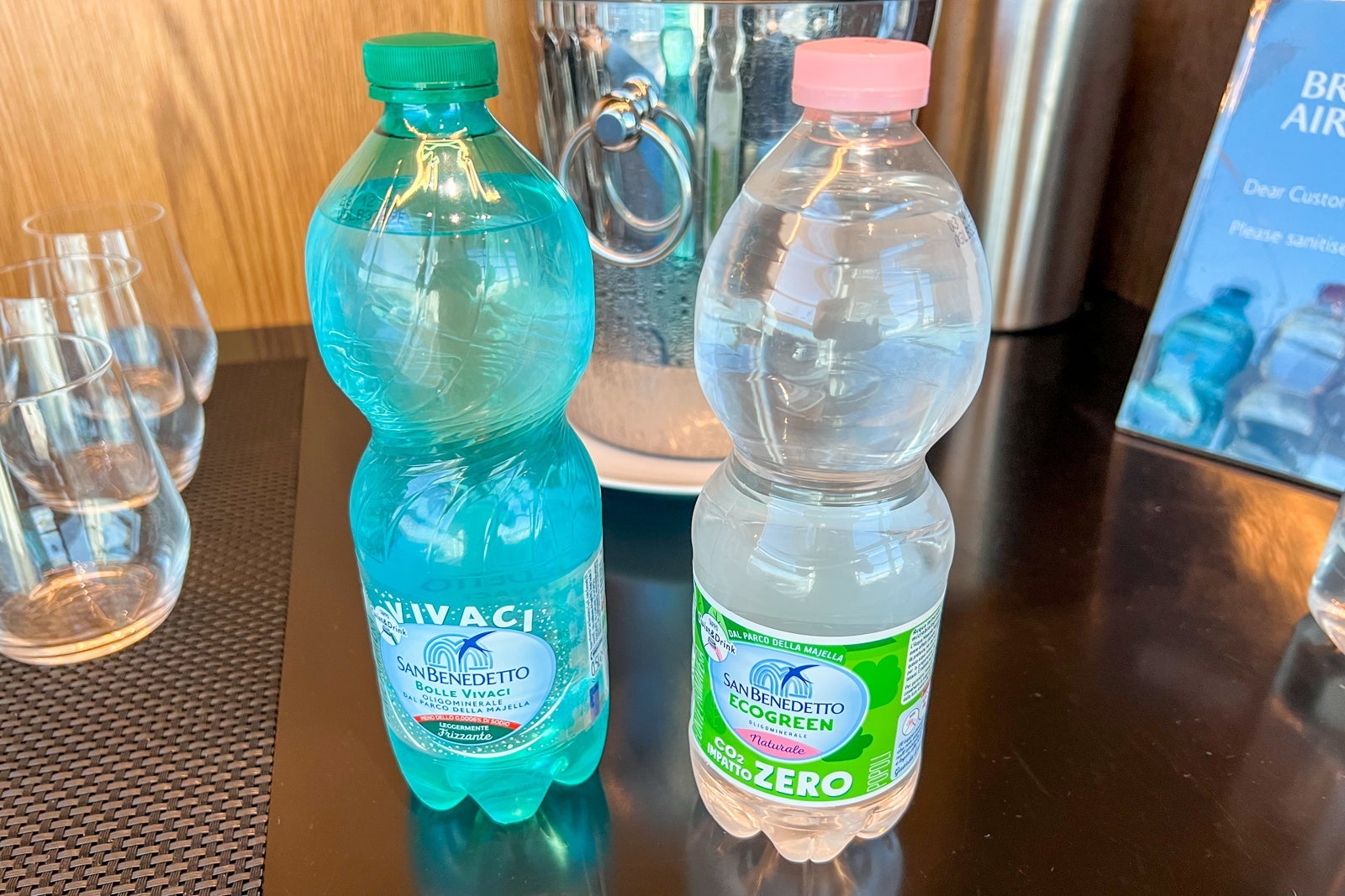 Water at British Airways lounge