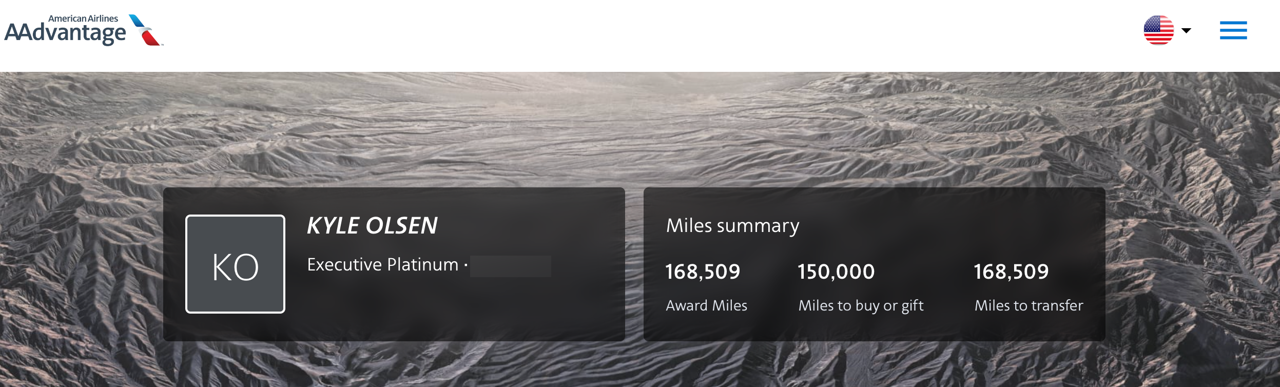 AA buy miles homepage