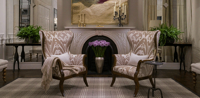 Luxury hotel lobby