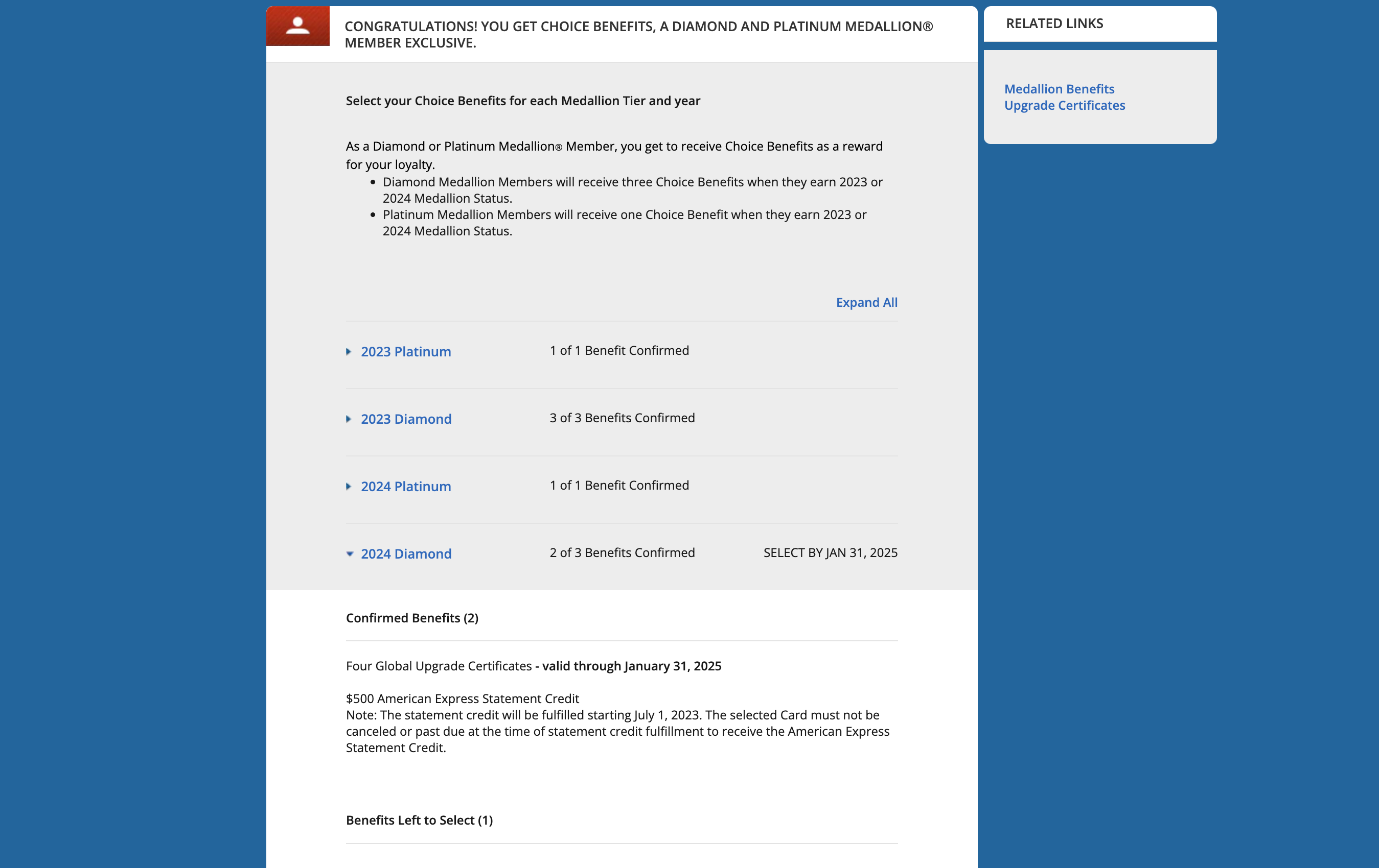 Delta Global Upgrade Certificate selection. DELTA.COM