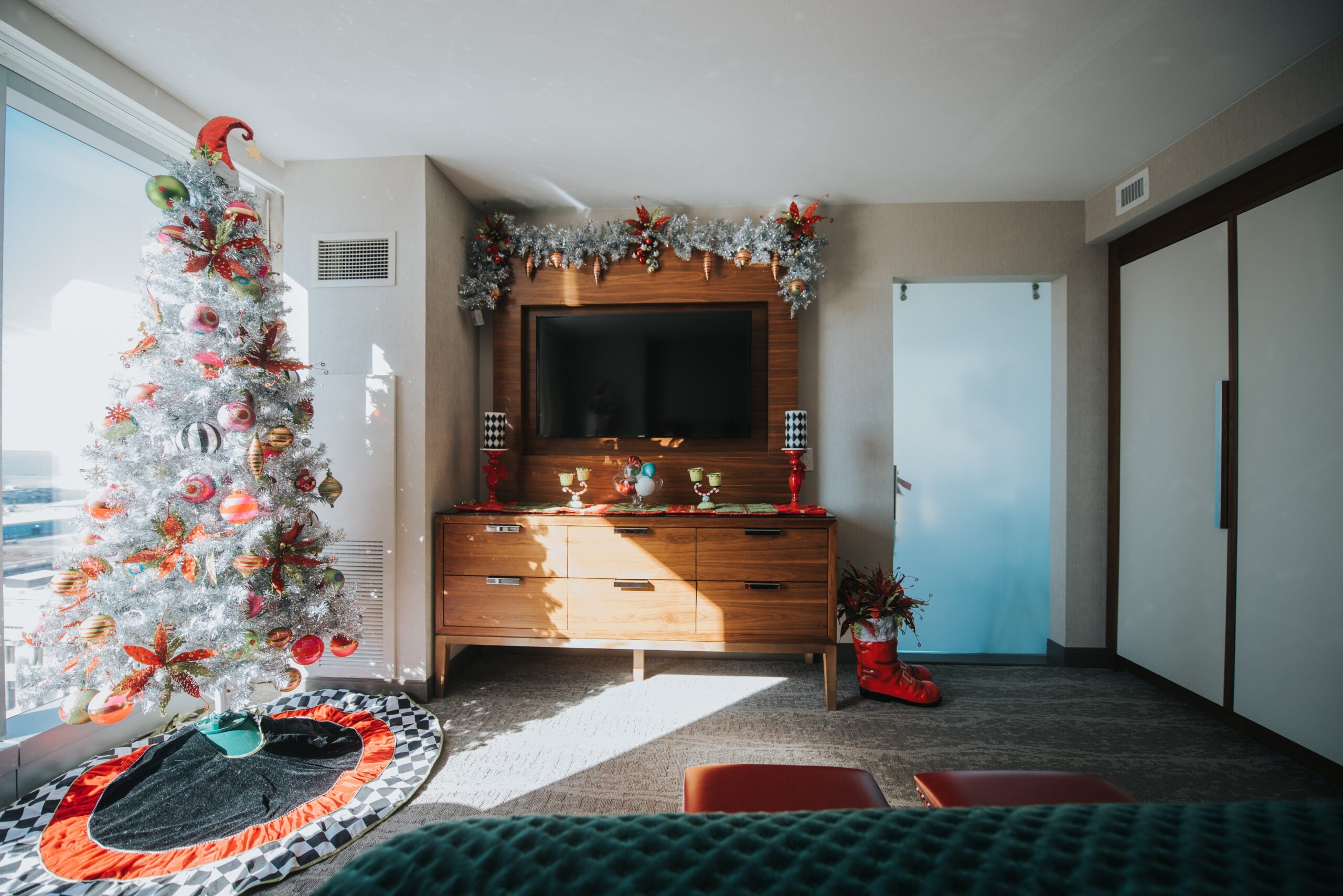 Christmas decorations at Hilton Cleveland Downtown