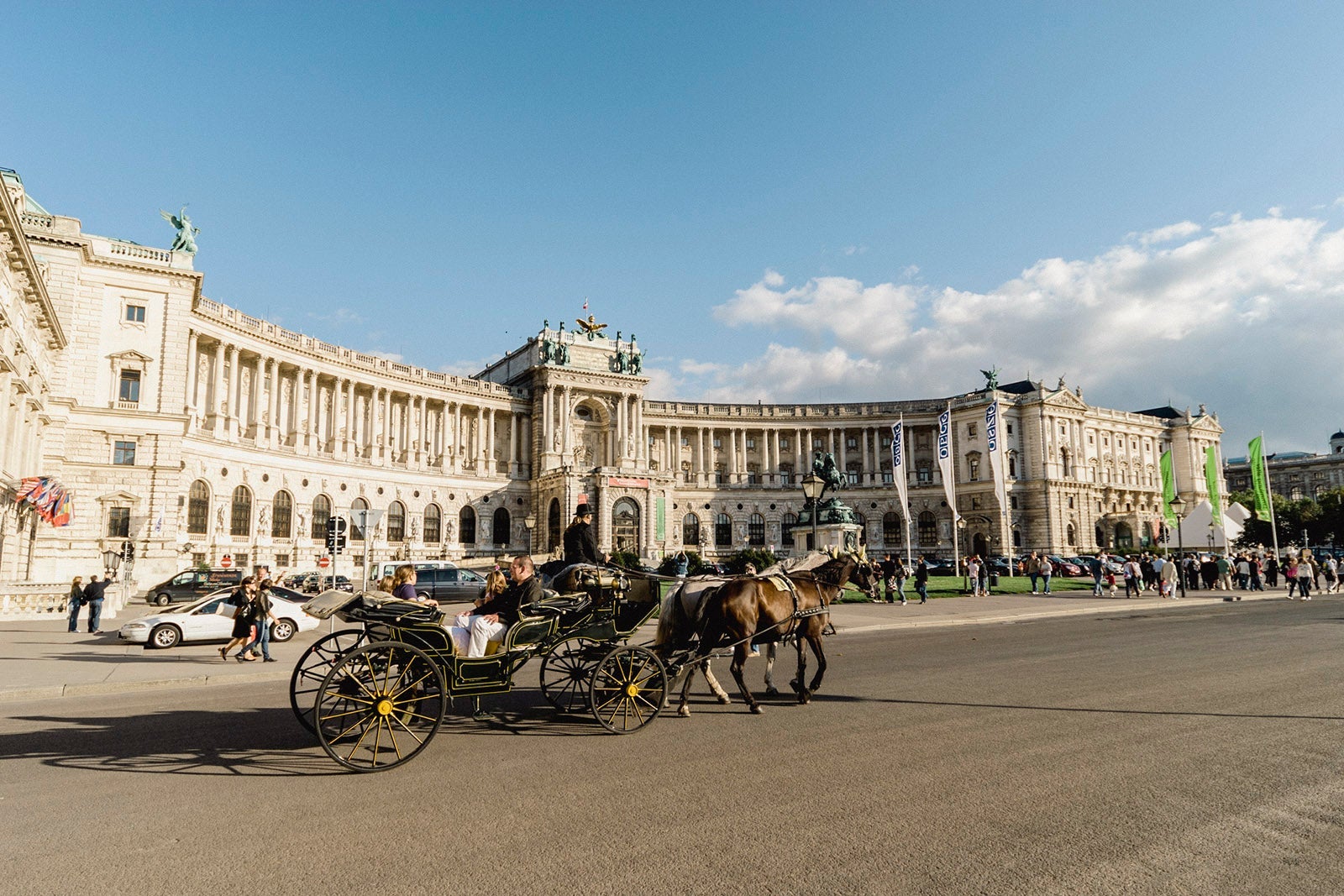 horse-drawn carriage at Heldenplatz, Vienna, Austria
