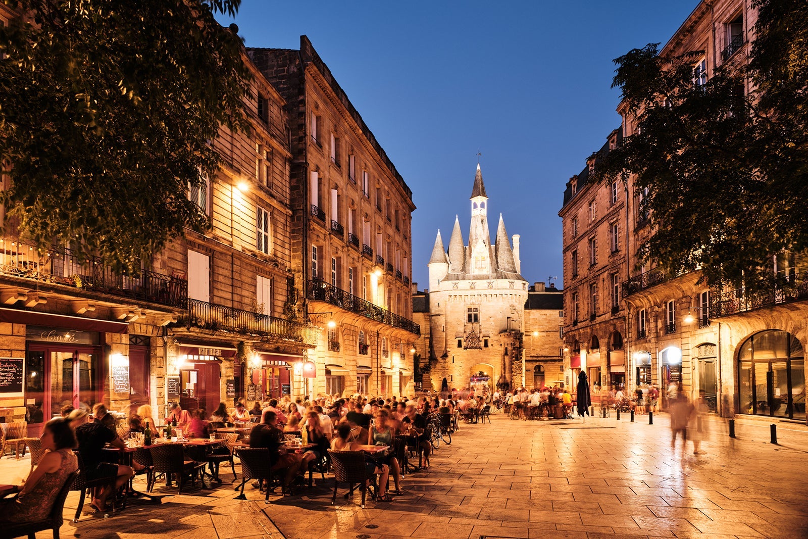 town square at night