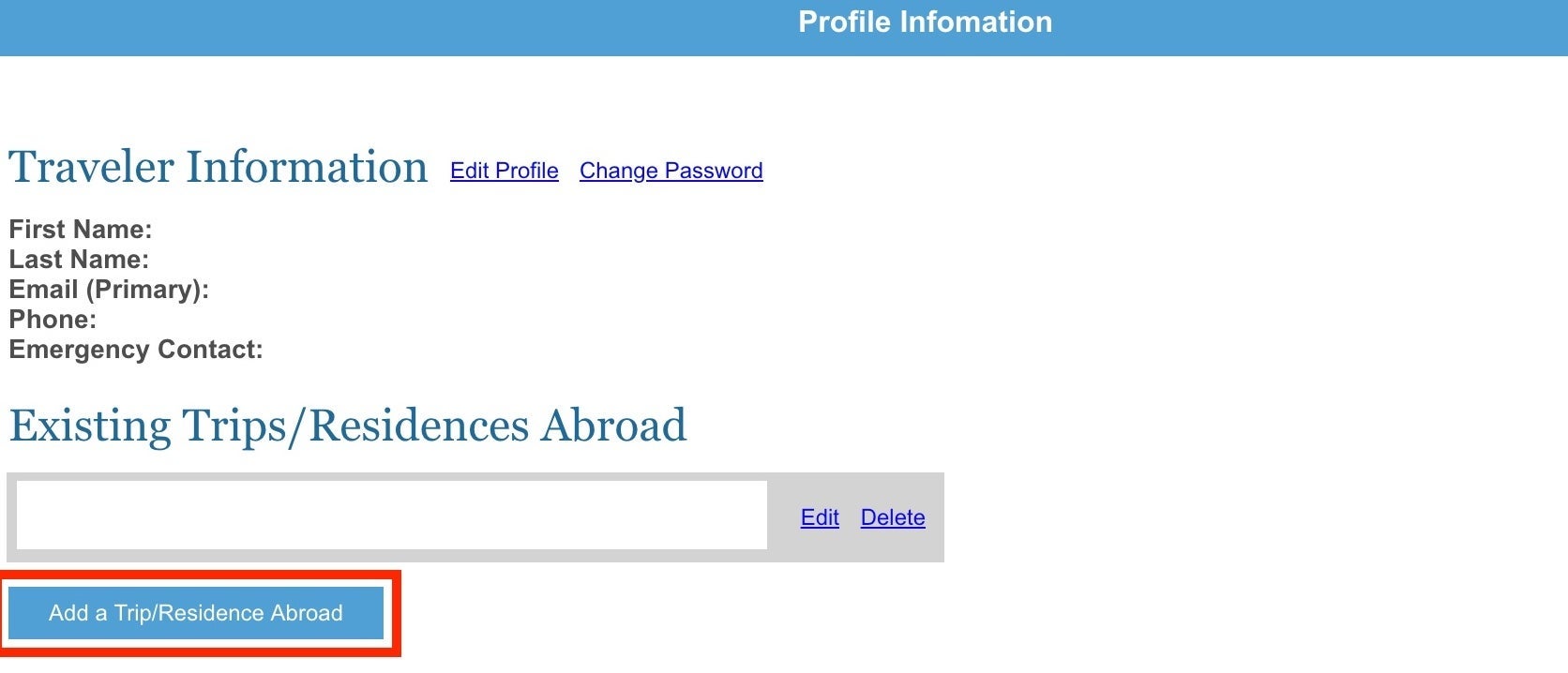 registration page
