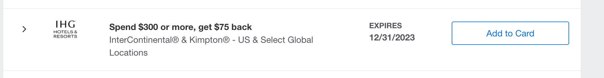 Amex offer for IHG hotels. AMERICAN EXPRESS