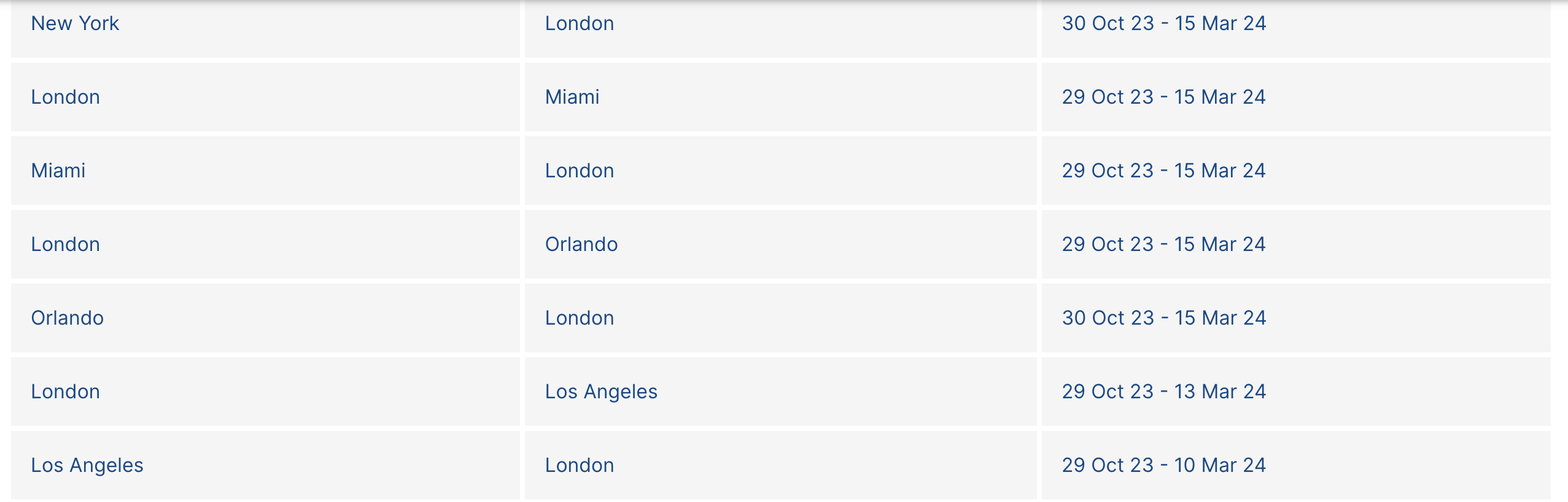 Flights for Norse Atlantic Airways