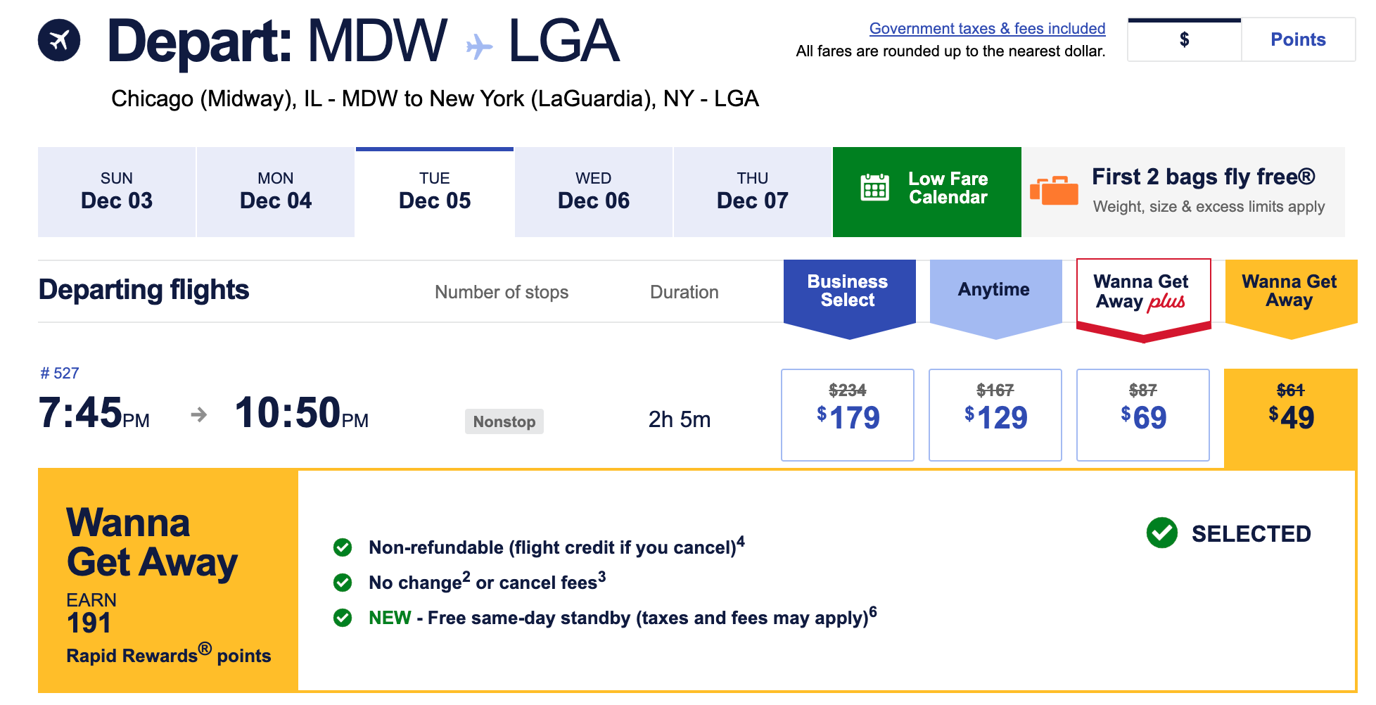 departing flights