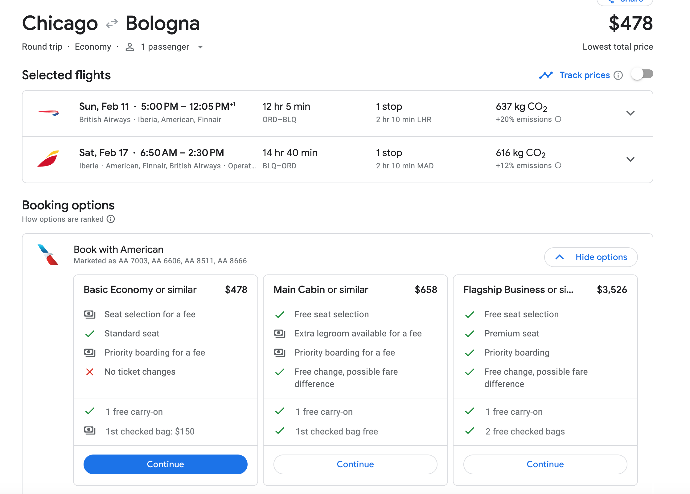 chicago to bologna