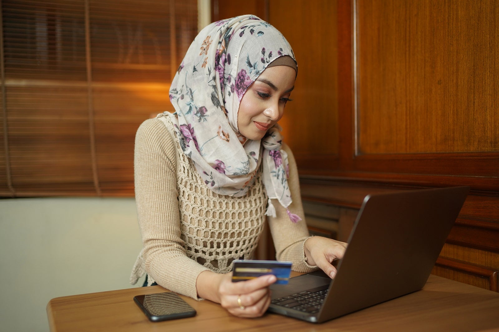 Woman booking hotel stays