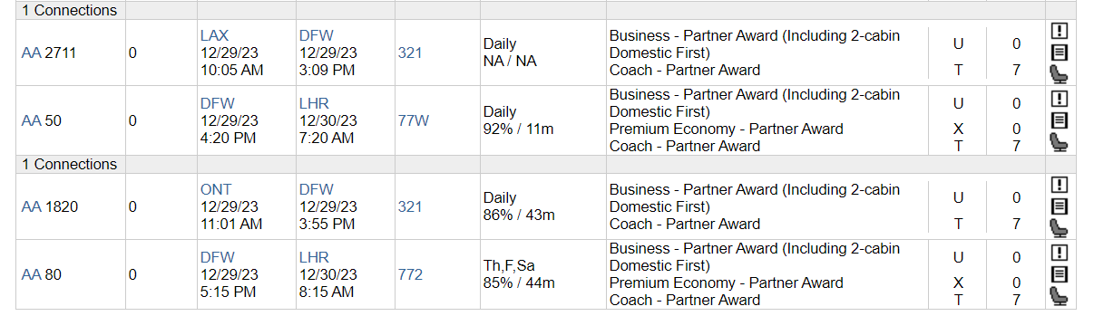 ExpertFlyer connecting flights