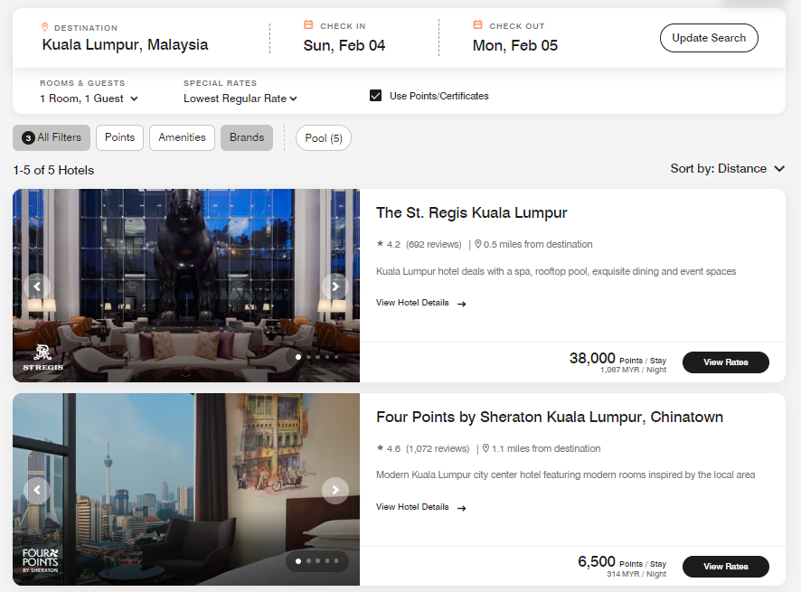 Redeeming Marriott points