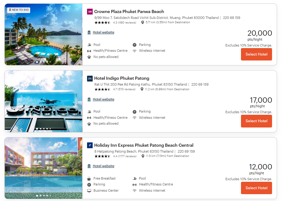 Redeeming IHG points