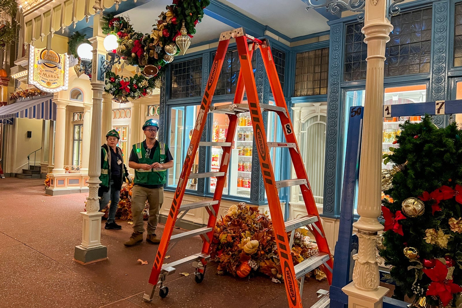 Christmas decorations at the Magic Kingdom