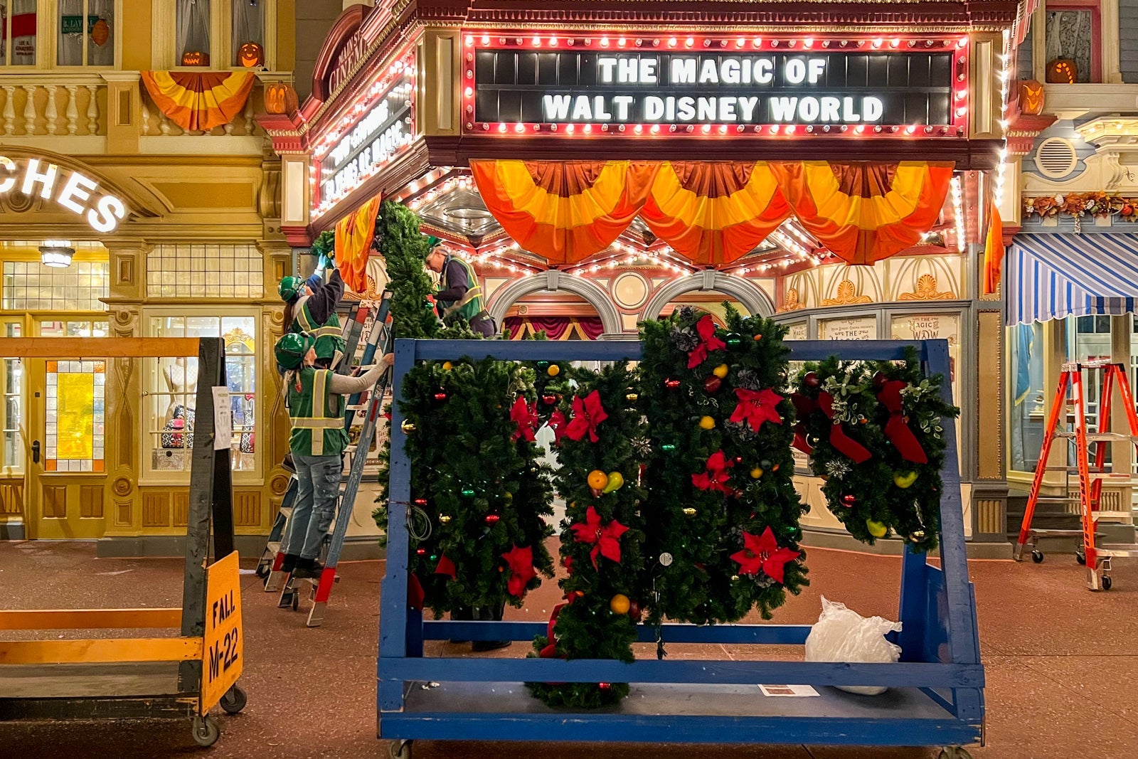 Christmas decorations at the Magic Kingdom