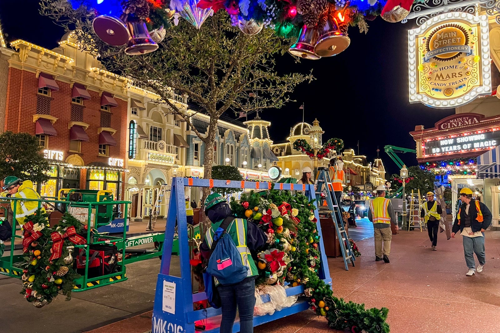 Christmas decorations at the Magic Kingdom
