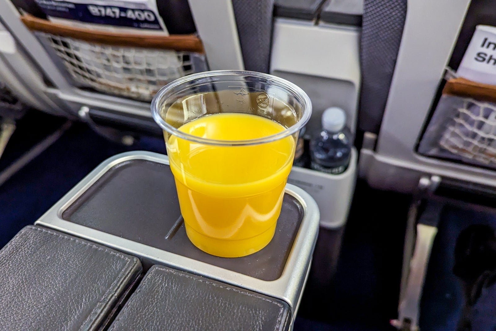 orange juice on plane