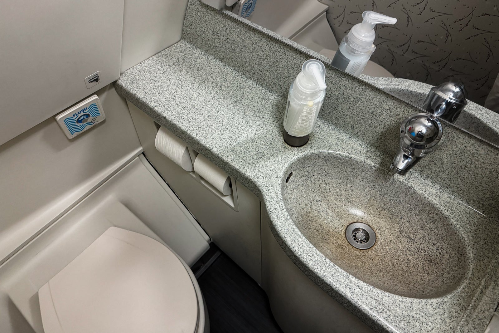 United cabin bathroom