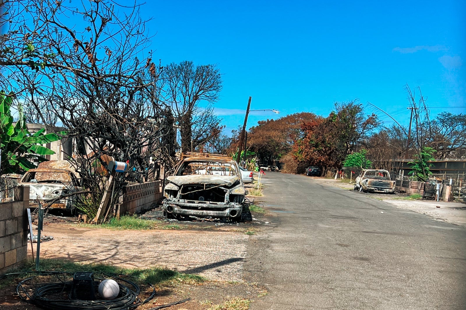 Fire damage in Lahaina, Maui
