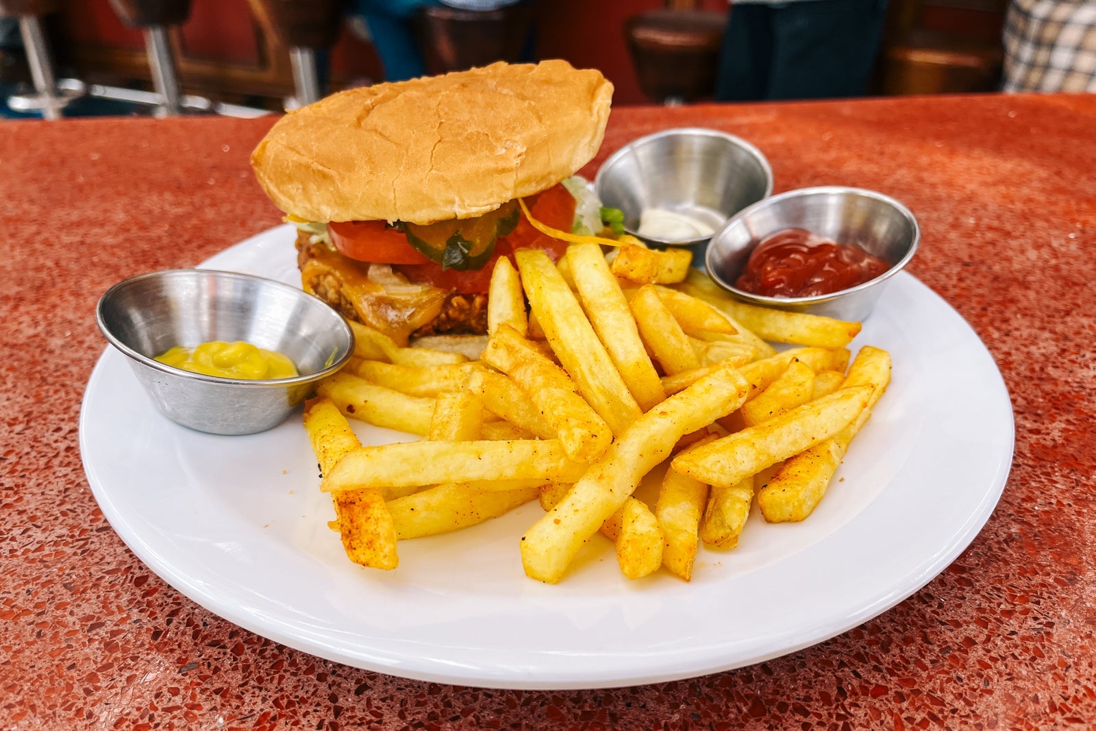 Veggie burger from Guy's Burger Joint on Carnival Sunshine