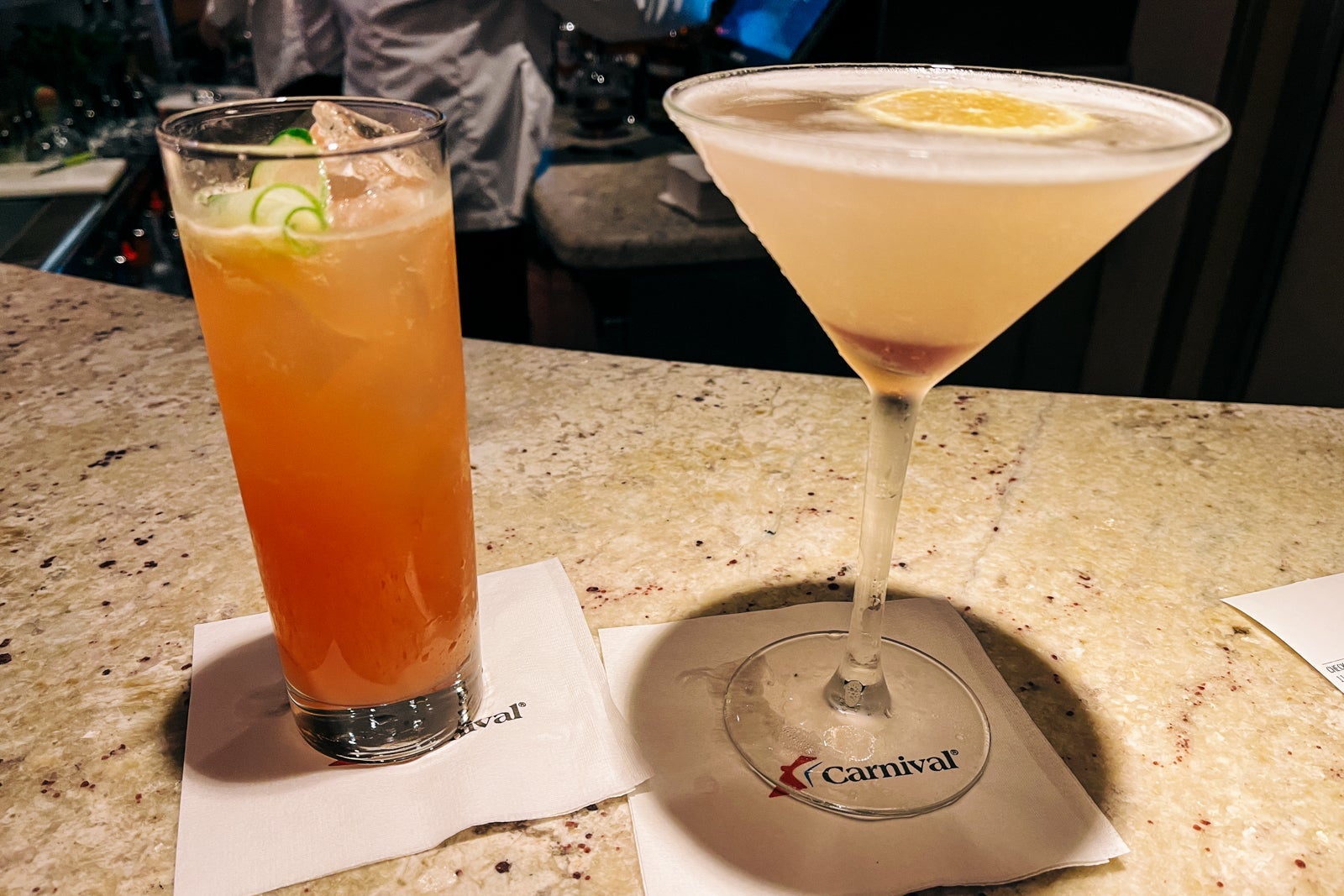 Craft cocktails at the Alchemy Bar aboard Carnival Sunshine