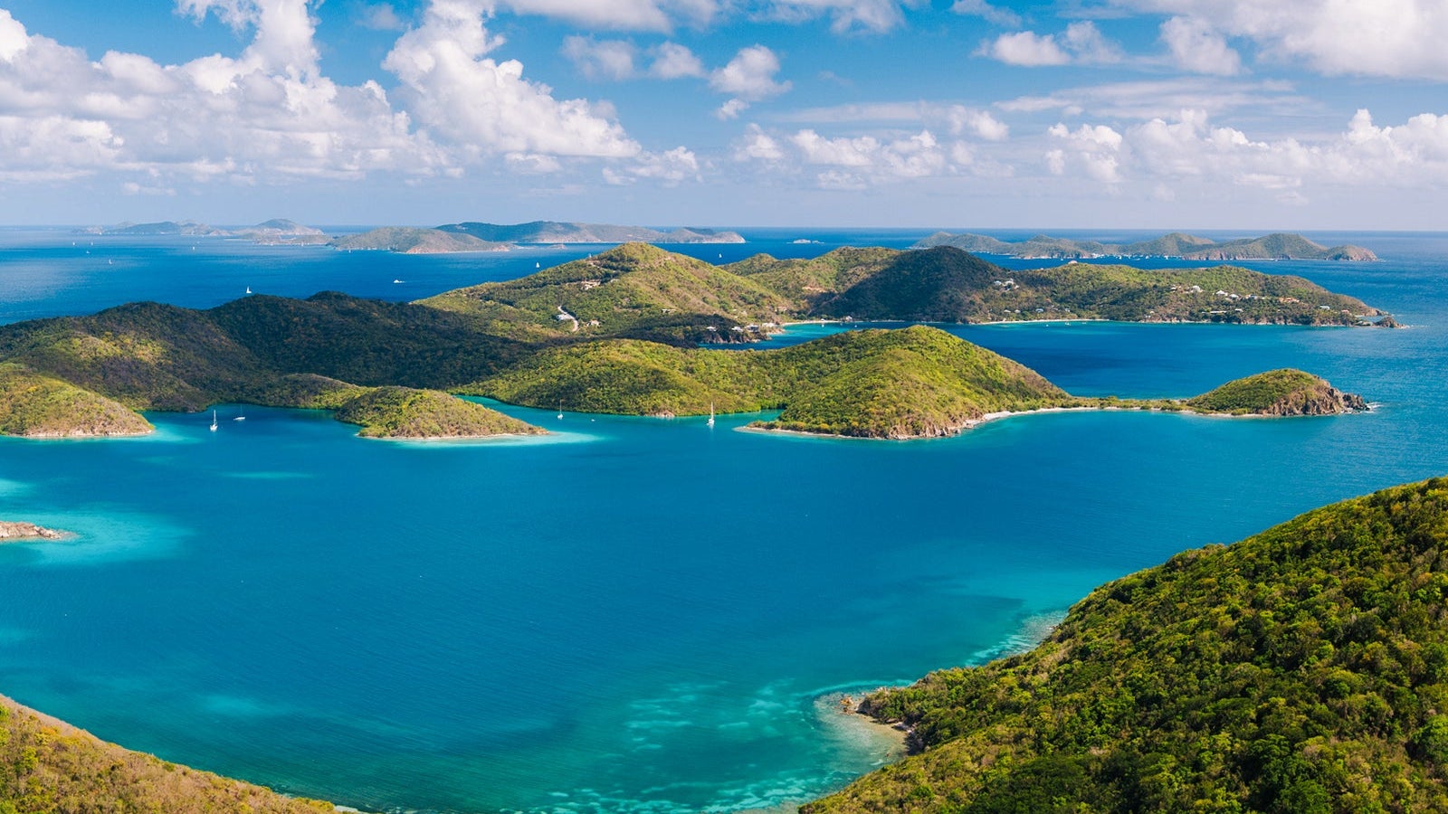 aerial view of East End, St.John, US Virgin Islands