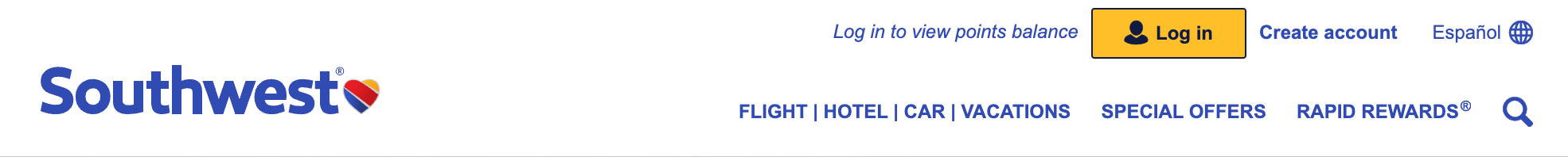 Create Southwest account
