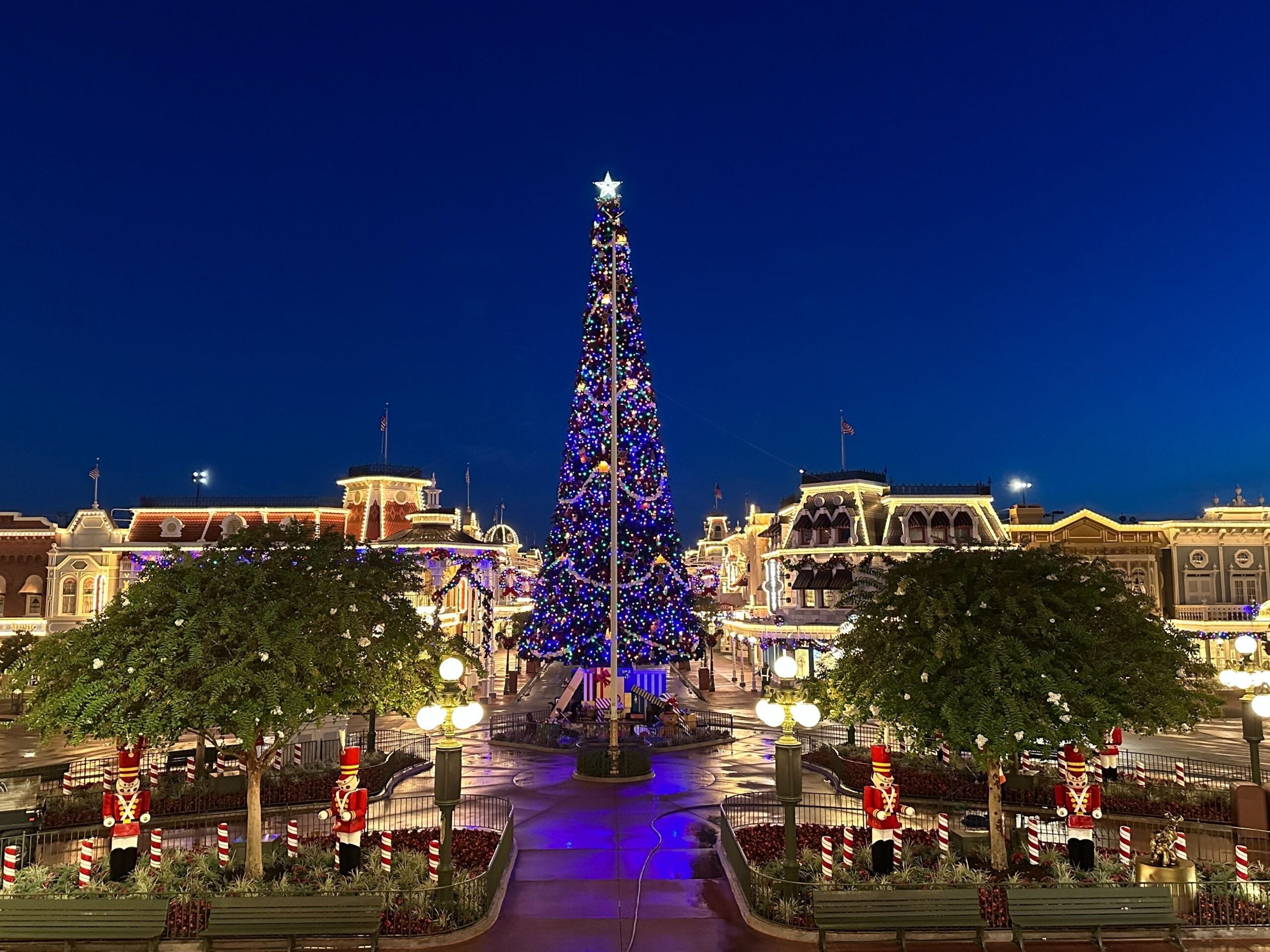 Magic Kingdom holiday decorations Disney World