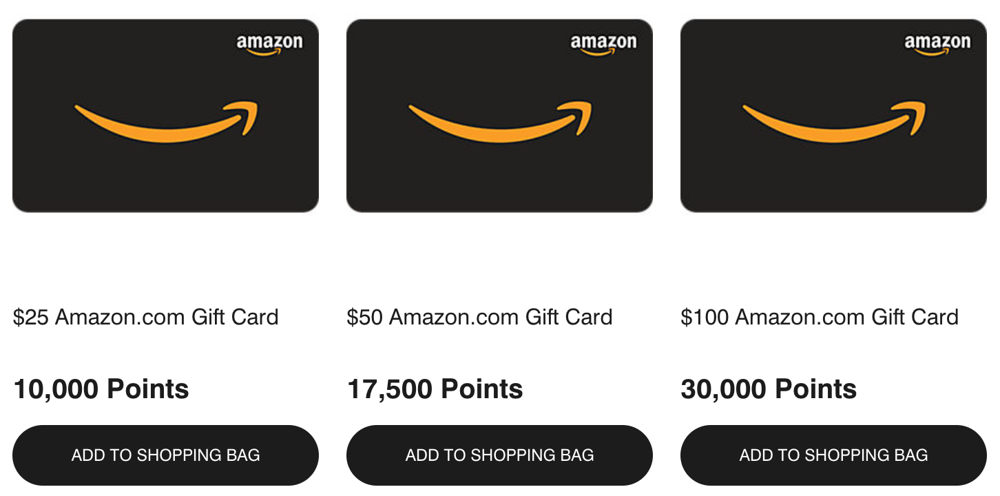 Marriott points for Amazon gift card